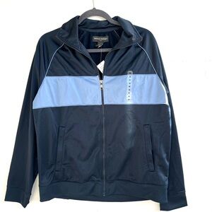 NWT Banana Republic Men  Active Wear Jacket  Sweater Medium Navy Zipped Pockets